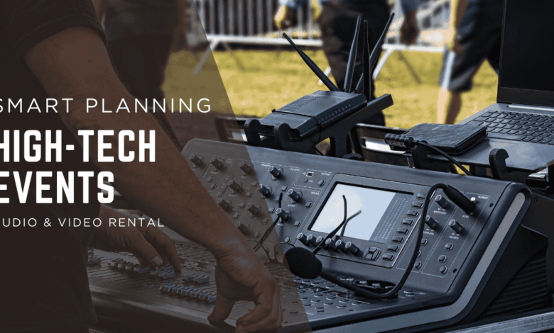 audio and video rental setup at a Miami event