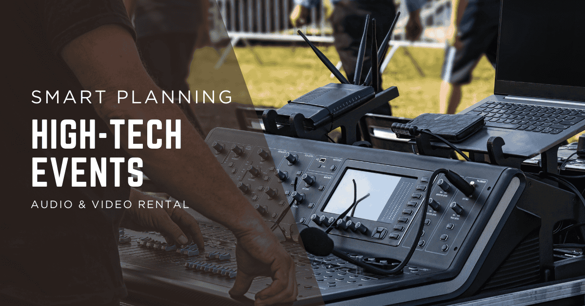 audio and video rental setup at a Miami event
