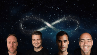 Infinity Constellation's Executive Team: Scott Downes, Brennan Pothetes, Francis Pedraza, and Shar Broumand