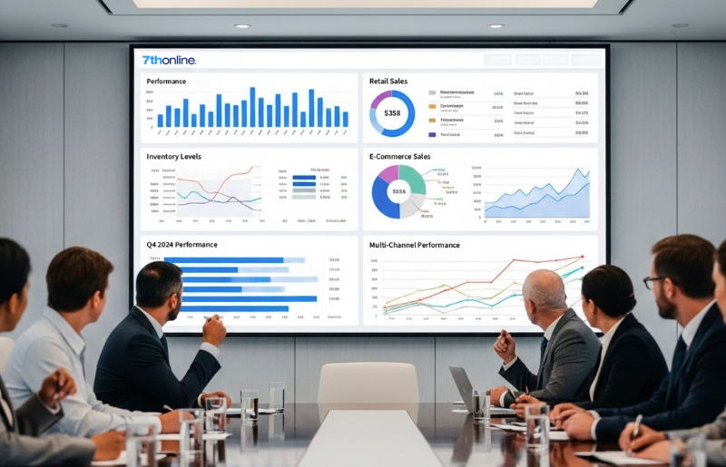 conference room with screen and people