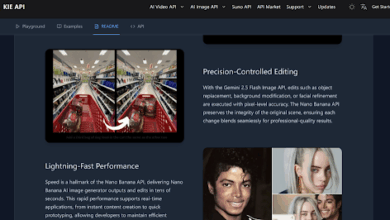 Kie.ai Nano Banana API integration showcasing precision editing and lightning-fast AI image generation performance.