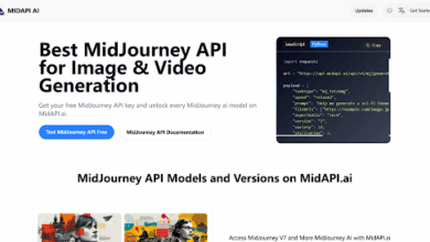 MidAPI.ai dashboard showing MidJourney v7 API for image and video generation with example code snippet.