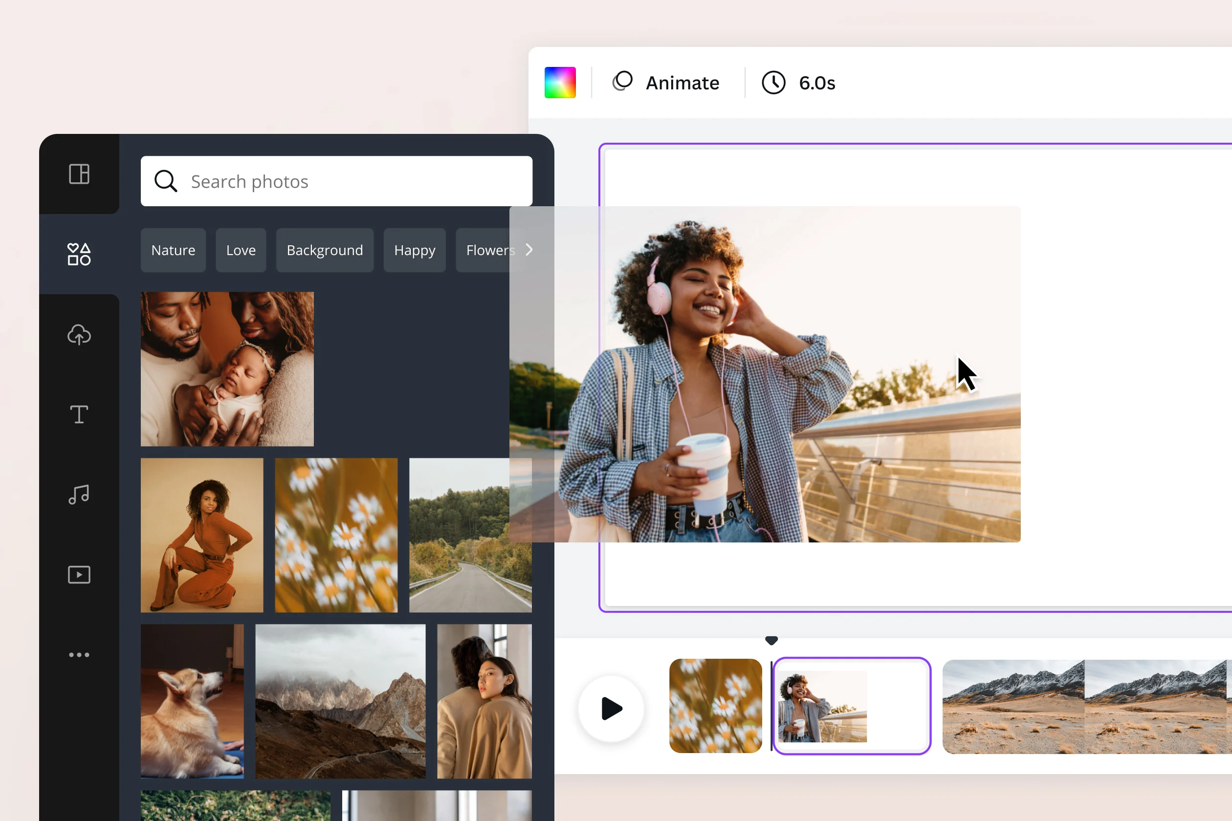 AI transforming a still photo into a moving video with lifelike motion effects.