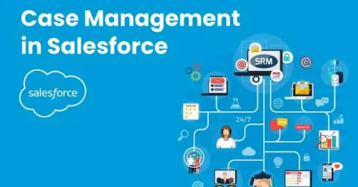 “Case management in Salesforce showing CRM integration and customer support workflow diagram.”