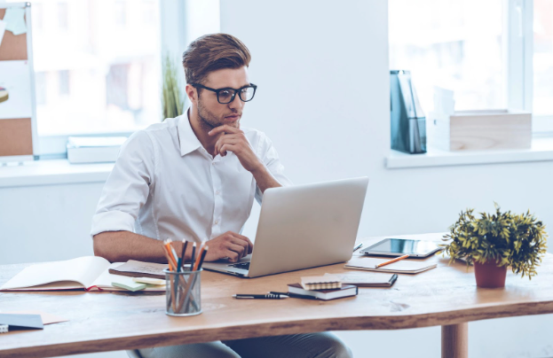 Graphic designer at work