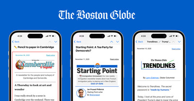 The Boston Globe Strengthens Topic-Specific and Regional Coverage via Three Newsletters: Starting Point, Trendlines, and Camberville & beyond