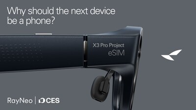 RayNeo Unveils World’s First eSIM-Enabled AR Glasses for CES 2026