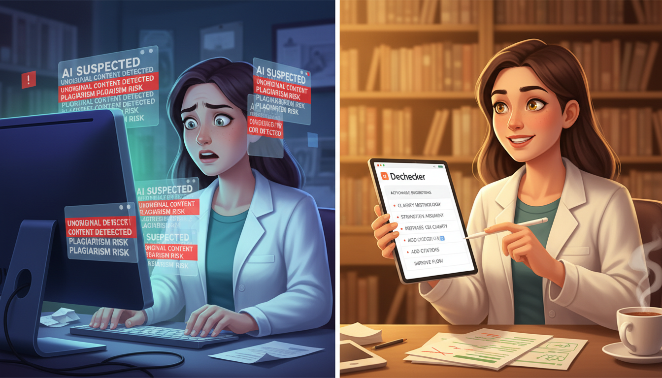 Dechecker and the AI Checker Challenge in Academic Writing and Research Integrity