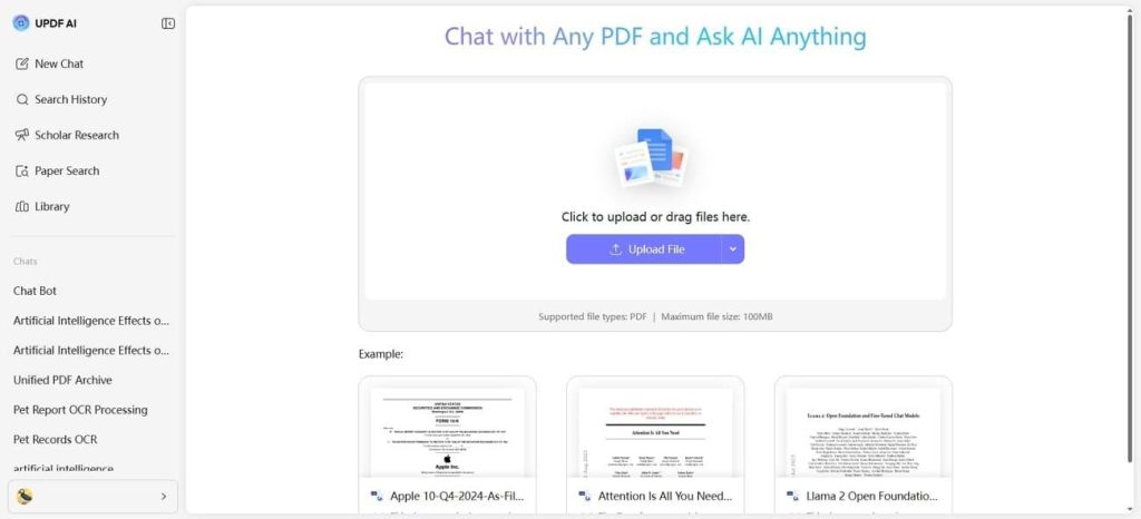 updf ai online academic workflows