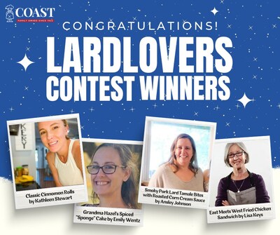 Coast Packing Company Announces Winners of 9th Annual #LardLovers Recipe Contest