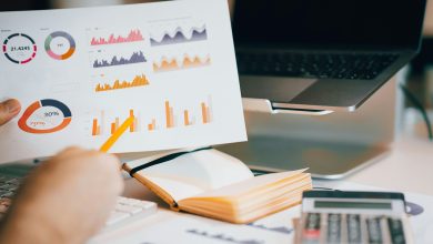 Finance leader analyzing financial graphs